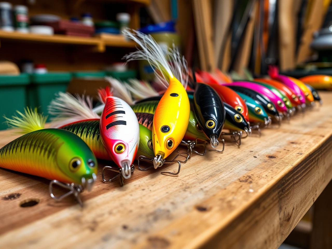 Handcrafted fishing lures made in-house at Summit Tire & Auto